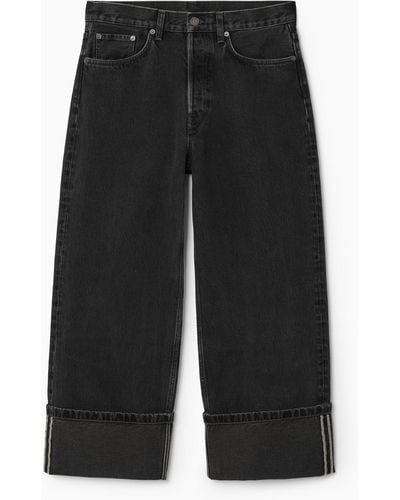 COS Facade Turn-up Jeans - Straight - Black