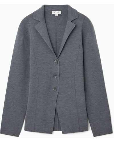 COS Knitted Waisted Blazer - Grey