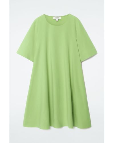 COS Flared Mini T-shirt Dress - Green