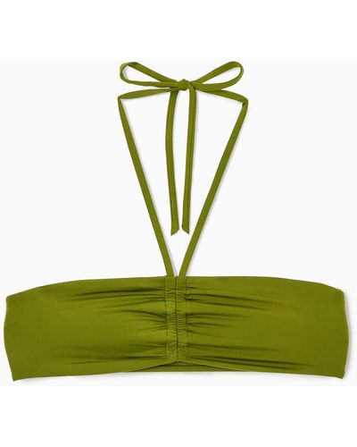 COS Halterneck Bandeau Bikini Top - Green