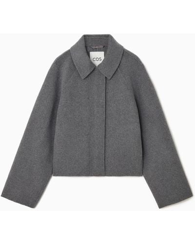 COS Short Double-faced Wool Jacket - Gray