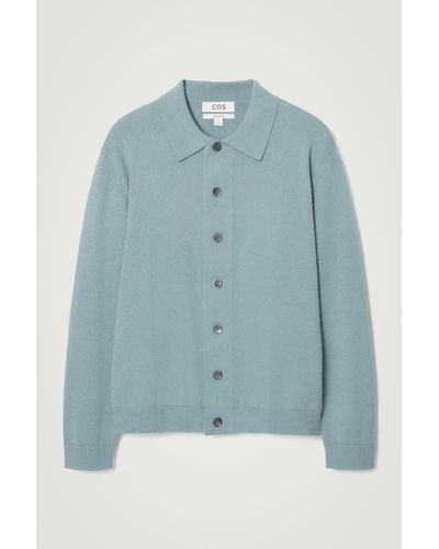 COS Knitted Textured Overshirt - Blue