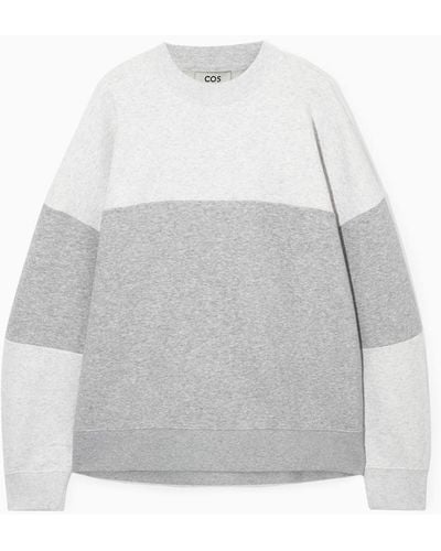 COS Sweatshirt In Colour-block-optik - Weiß