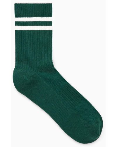 COS Striped Sports Socks - Green