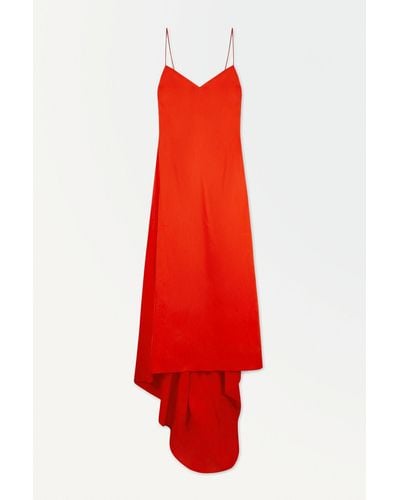COS The V-neck Linen Maxi Dress - Red