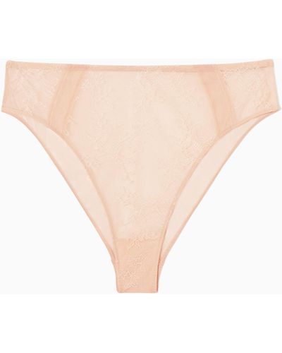 COS High-waisted Lace Briefs - Natural