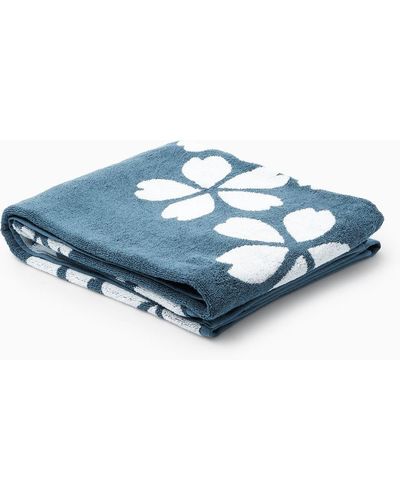 COS Floral Terry Beach Towel - Blue