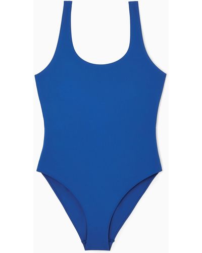 COS Scoop-neck Swimsuit - Blue