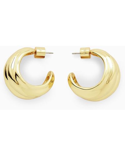 COS Layered Chunky Hoop Earrings - Metallic