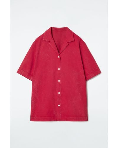 COS Garment-dyed Resort Shirt - Red