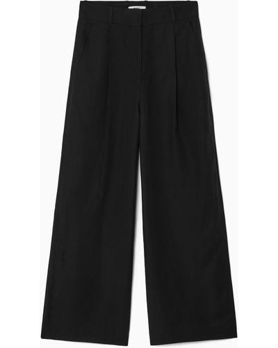 COS Tailored Linen-blend Pants - Black