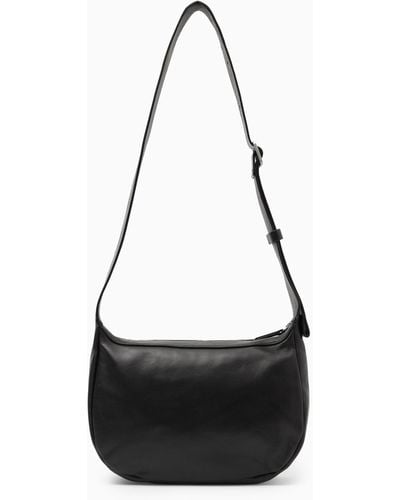 COS Crossbody Saddle Bag - Leather - Black