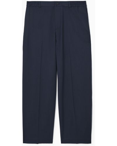 COS Straight-leg Relaxed Wool Trousers - Blue