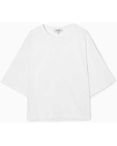 COS Boxy Curved-hem T-shirt - White