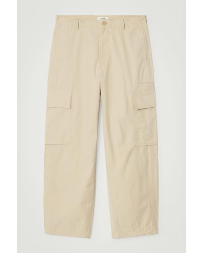 COS Cotton Cargo Trousers - Natural