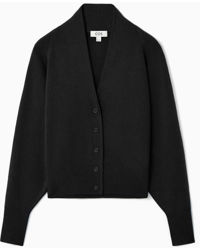 COS Waisted Knitted Cardigan - Black