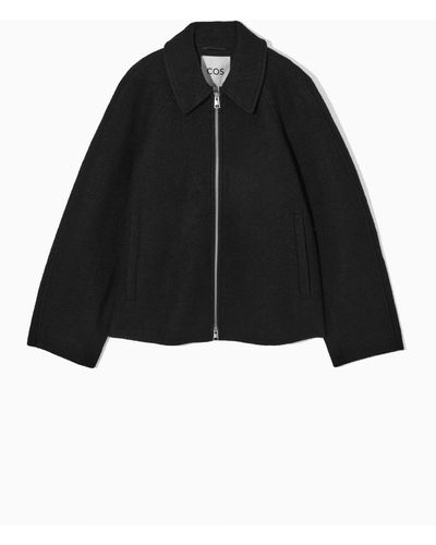 COS Oversized Boiled-wool Jacket - Black