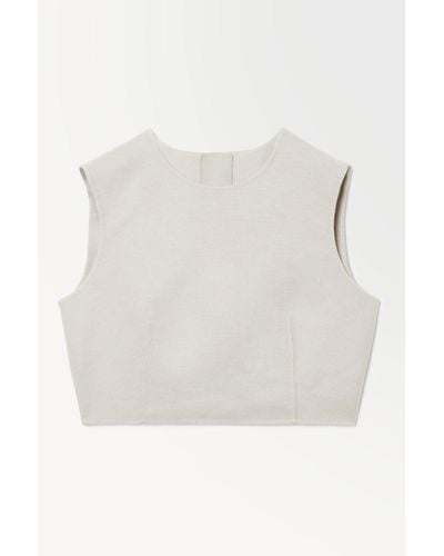 COS The Leather-tasselled Wool Top - White