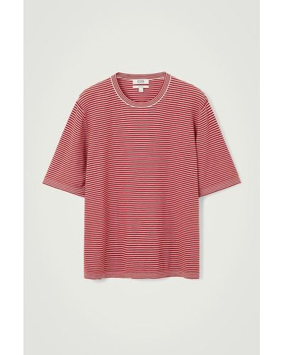 COS Striped Knit T-shirt - Pink
