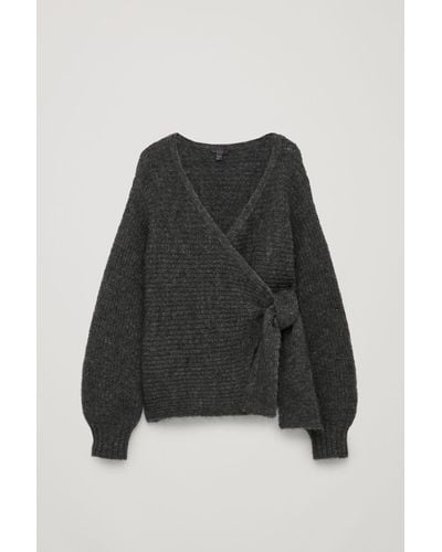 COS Chunky Wool Wrap Cardigan - Gray