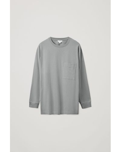 COS Relaxed-fit Long-sleeve T-shirt - Grey