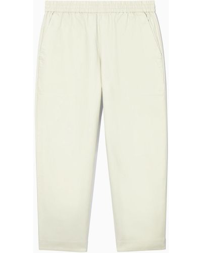 COS Elasticated Twill Pants - White