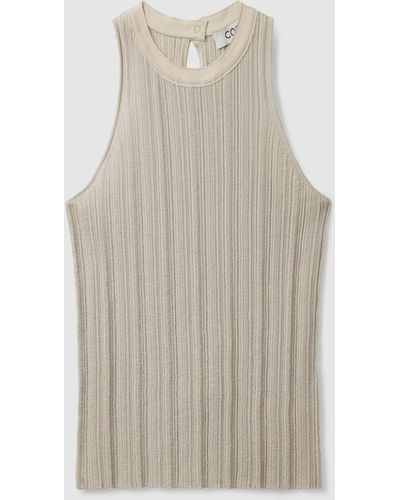 COS Slim-fit Pleated Vest - Natural