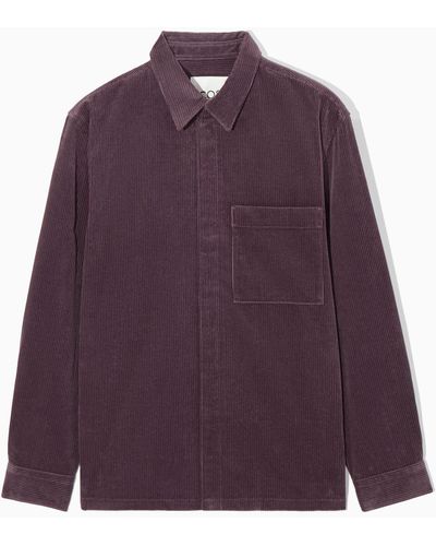 COS Utility-style Corduroy Overshirt - Purple