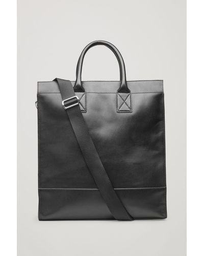 COS Leather Tote Bag - Black