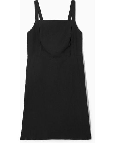 COS Open-back Mini Pinafore Dress - Black