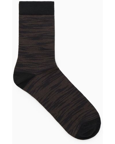 COS Zebra-jacquard Socks - Black