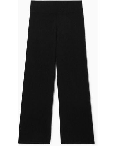 COS Wide-leg Pure Cashmere Trousers - Black
