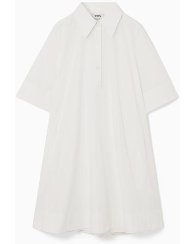 COS A-line Mini Shirt Dress - White