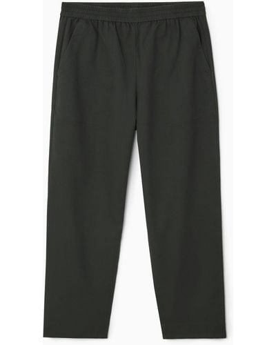 COS Elasticated Twill Trousers - Grey