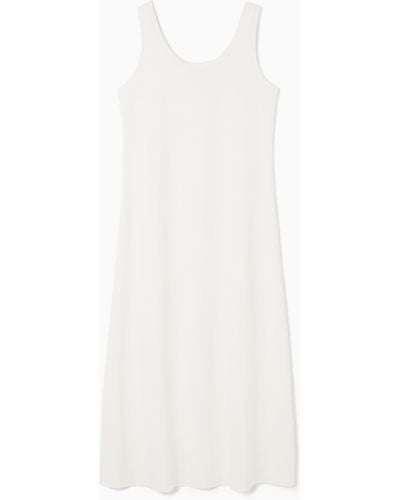COS Scoop-neck Jersey Midi Dress - White