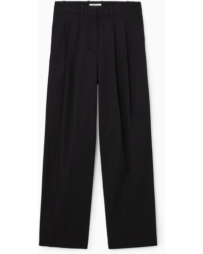 COS Wide-leg Tailored Twill Pants - Black