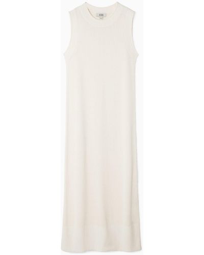 COS Knitted Linen Maxi Dress - White