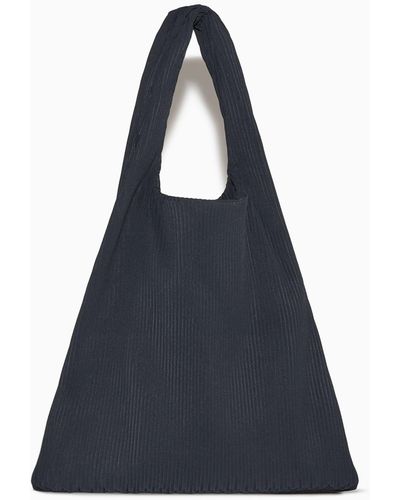 COS Pleated Tote Bag - Blue