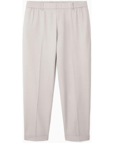 COS Turn-up Wool-blend Trousers - Brown