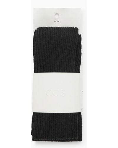 COS Ribbed Wool-blend Tights - Black