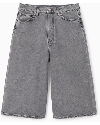 COS Knee-length Denim Shorts - Grey