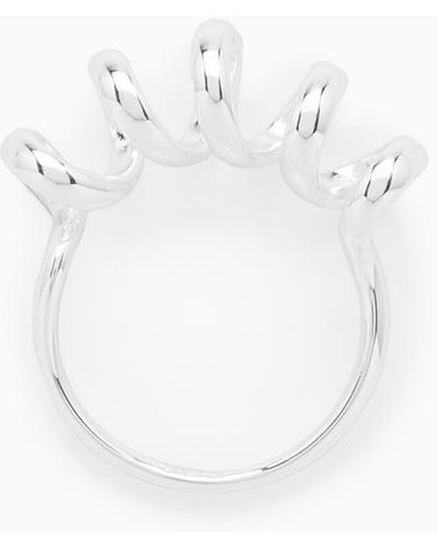 COS Ring Mit Spiralförmigem Detail - Weiß