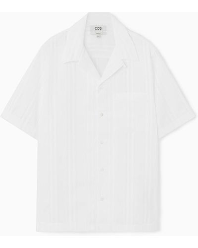 COS Striped Short-sleeved Shirt - White