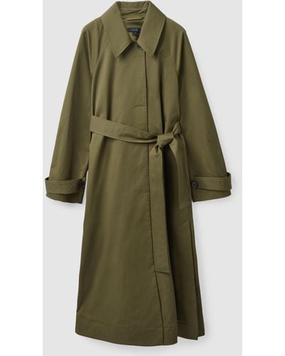 COS Organic Cotton Oversized Trench Coat - Green