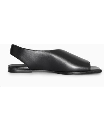 COS Leather Slingback Sandals - Black