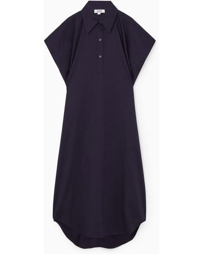 COS Oversized Midi Shirt Dress - Blue