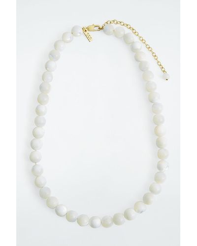 COS Beaded Pearl Necklace - White