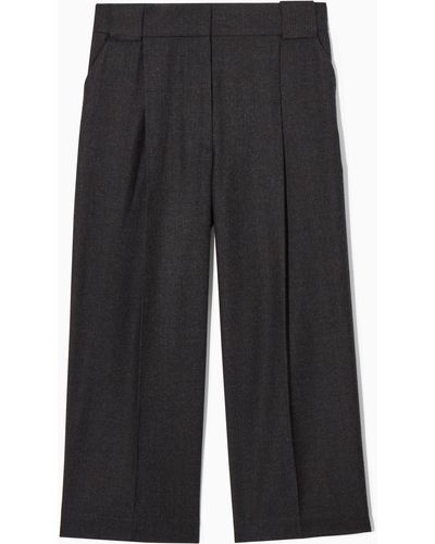 COS Tailored Wool-flannel Culottes - Black