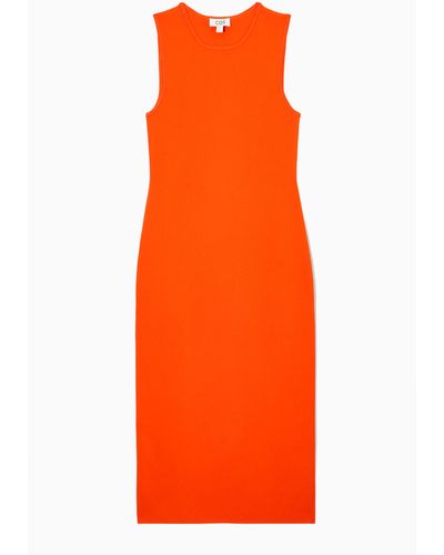 COS Knitted Midi Dress - Orange