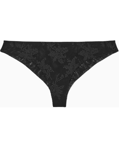 COS Embroidered Mesh Briefs - Black